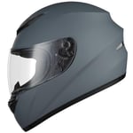 Favoto Casque de Moto Intégral Respirant - Casque de Scooter pour Femme Homme Adultes Protection de Sécurité Certifié ECE 55-56cm Gris