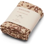 Konges Sløjd 3pk muslin cloth - winter leaves dark red