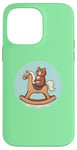 Coque pour iPhone 14 Pro Max Chat sur cheval à bascule