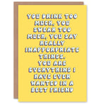 Greeting Card Bad Habits Best Friend Funny Bright Fun Birthday