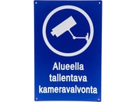 Sign, Camera Surveillance Recording In The Area, 20 X 30 Cm, Blue