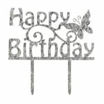 Cake Topper Pick Star Happy Birthday Cupcake Party Decoration Pic