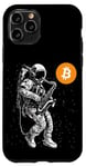 Coque pour iPhone 11 Pro Bitcoin Space Jazz Astronaut crypto sax saxophonist moon