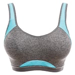 Freya Womens Active Epic Underwired Moulded Crop Top Sports Bra - Grey - Size 32D