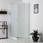 Cabine De Douche Carrée 90 x 90Cm Verre Dépoli 6Mm Coulissant Giada