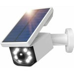 Caméra de surveillance solaire à énergie solaire IP66 étanche pour extérieur avec détecteur de mouvement, lampe solaire LED pour jardin garage-Fei Yu