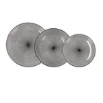 Quid Miami Service de table complet et moderne en porcelaine pour 6 personnes (18 pièces) Assiettes plates, assiettes creuses, assiettes à dessert, Standard