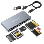 Lecteur de carte 6 en 1 CFexpress Type B/CF/XD/MS/SD/TF CF Express B,10Gbps,adaptateur avec câble pour Windows XP discreOS