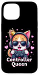 iPhone 15 Controller Queen Cute Gamer Cat Design- Gaming Cat Lovers Case