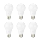 Amazon Basics Lot de 6 ampoules LED, culot à vis Edison E27, 8 W (équivalent à 60 W), blanc chaud, Non Dimmable