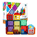 Playmags Magnetic Tiles, Magnetic Building Bricks, Exclusive Magnetic Blocks, Skill Development, Ages 3+ (Big Bricks Tiles)