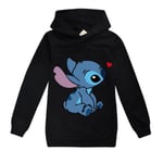 Barn Lilo Stitch Fickluva Tröja Pullover Sweatshirt black 140cm