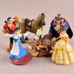 6 st/set Disney Skönheten och Odjuret Cartoon Modell Actionfigur Anime Mini Modell Dekoration Samling Figur Leksaker Gåvor