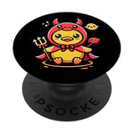 Canard maléfique amusant pour Halloween PopSockets PopGrip Adhésif