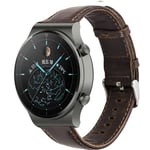 Strap-it Bracelet cuir - compatible pour Huawei Watch GT 2 Pro (marron foncé)