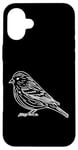 Coque pour iPhone 16 Plus Line Art Oiseau et Ornithologue Pin Siskin