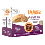 IAMS Delights Senior Land & Sea Collection in Sauce - 48 x 85 g