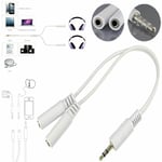 3.5mm Headphone Y Splitter Jack Male To Double Female Earphone Cable Adapter