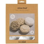 Silikonform Rund med blommönster 6,8 x 2,3 cm, 4-pack