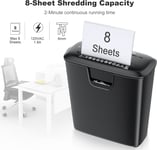 Bonsaii Paper Shredder for Home Use, 8-Sheet StripCut Home Office Shredder, Card