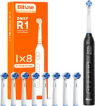 Bitvae R1 Rotating Electric Toothbrush with 8 Brush Heads for Adults and Kids, 5