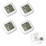 4 Pièces Mini Lcd Thermomètre Hygromètre,Moniteur De Température Et Humidimètre, Thermo Hygromètre Indicateur Du Niveau De Confort,Pour Maison, Chambre Bébé, Culture And Cave