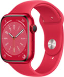 Apple Watch Series 8 (GPS + Cellular) 45 mm rød (PRODUCT)RED aluminiumskasse og rødt (PRODUCT)RED sportsarmbånd (MNKA3)