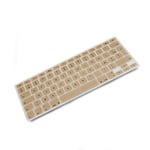 System-S AZERTY Silicone Keyboard Cover for MacBook Pro 13 Inch 15 Inch 17 Inch iMac MacBook Air 13 Inch in Gold Colour