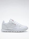 Reebok Kids Unisex Classic Leather Trainers - White, White, Size 10 Younger