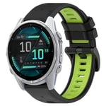 Garmin Fenix 8 AMOLED 43mm Tvåfärgat Klockarmband i silikon - Svart / Grön