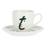 La Porcelaine Blanche - Tasse à Café avec Soucoupe Lettre 'T' dans Gift Box - Solotua - Mobilier Maison, Thé, Café et Petit-déjeuner - Porcelaine - 90 cc