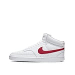 Nike Homme Court Vision Mid Sneaker Basse, White/University Red, 44 EU