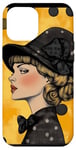 Coque pour iPhone 12 Pro Max Jaune Art Déco Polka Dots Hunting Girl Camo Noeud Noir