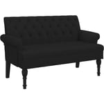 Banc avec dossier noir 120x62x75,5 cm tissu Vidaxl Black