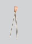 Oslo Wood gulvlampe gull med skjerm - Beige