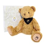 Doudou et Compagnie - Ours Prenium Paris 2024- Licence Officielle des Jeux Olympiques De Paris 2024 - Peluche Avec Bandana - Dès la naissance - Pour Bébé - 37 cm - Marron - JO2452