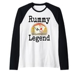 Funny Rummy Legend Card Game Winner Winning Game Night Dad Raglan Baseball Tee