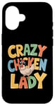 Coque pour iPhone 16 Crazy Chicken Lady Farm Œufs frais Coq Agriculteur de volaille