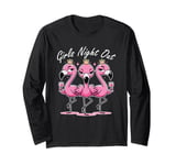 Cute Pink Flamingos Girls Night Out for Friends Flamingo Long Sleeve T-Shirt