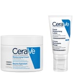 CeraVe Evening Moisturising Routine for Dry Skin, Body and Face Moisturiser with Hyaluronic Acid