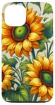 Coque pour iPhone 13 Tournesols jaune vif en pleine floraison