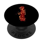 Puissance verticale du dragon en fleur de cerisier Sakura PopSockets PopGrip Adhésif