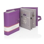 Large Little Book Of Earrings Purple 4 Page Jewellery Storage Box Book Gift