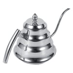 (Silver)Bamboo Joint Design Stainless Steel New Oseneck Coffee Kettle Drip