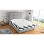 POCKET - Matelas - 140 x 190 cm - Epaisseur 24 cm - Ressorts ensachés réversible