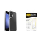 OtterBox Sleek Case for Samsung Galaxy S23 FE, Drop proof, Ultra-Slim, Protective Case, Tested to Military Standard, Clear + Premium Glass Screen Protector for Galaxy S23 FE, No Retail Packaging