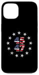 Coque pour iPhone 13 2024 45 47 Trump Drapeau américain vintage