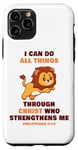 Coque pour iPhone 11 Pro I Can Do All Things Through Christ – Philippians 4:13 Lion