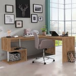 Office24 - Bureau d'angle studio moderne 160/180cm en bois Vilnis wd