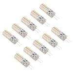 10st G4 LED-lampa 1,5W DC12V Varmvit 3000K 110LM Bi Pin